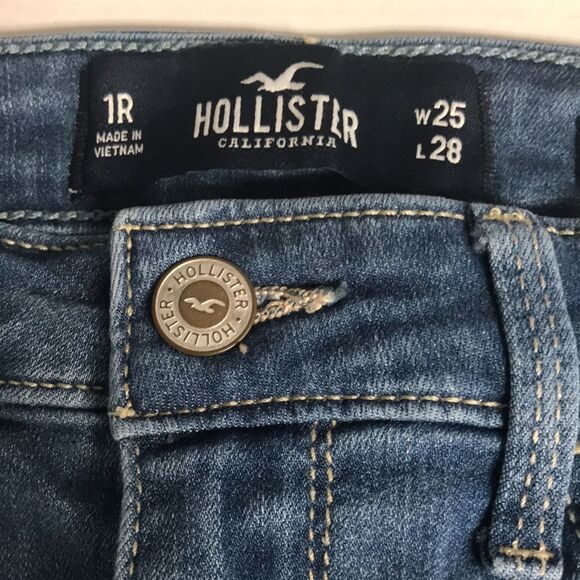 HOLLISTER High-Rise Jean Legging Sz 1 (25x28) Advanced Stretch Ripped Jeggings 2 - Picture 6 of 10